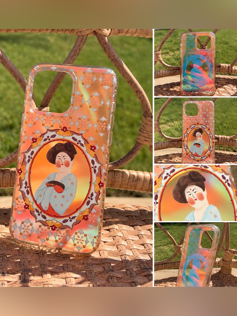 iPhone 15 Pro Max Chinese Tang Lady Holographic Iridescent Case